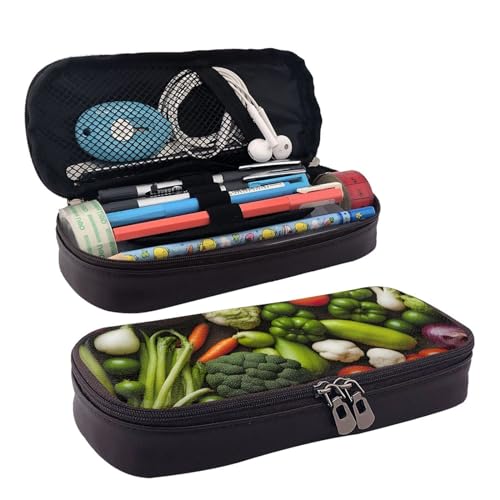 Einführung von verschiedenen Gemüseschutz Lederklappe, Kosmetiktasche, Aufbewahrungstasche mit Reißverschluss, Lederklappe, Schreibwaren-Tasche, Schwarz, Einheitsgröße, Schwarz , Einheitsgröße von BREAUX