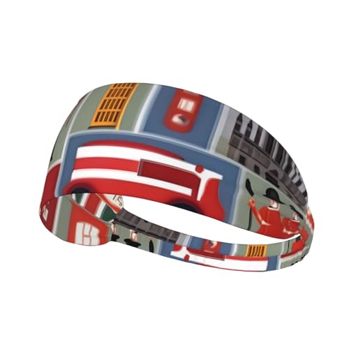England-Symbole bedrucktes Haarband Sport Haarband dehnbar breit Haarband Unisex Casual Haarband von BREAUX
