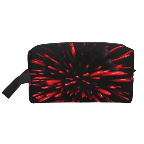 Explosion Explosion Explosion Rot und Schwarz Druck Mode Veranstalter Kosmetiktasche für Frauen Reisezubehör Organizer Kosmetiktasche, Explosion Burst Rot E, Burst-Explosion Rot Und Schwarz, Taglia von BREAUX