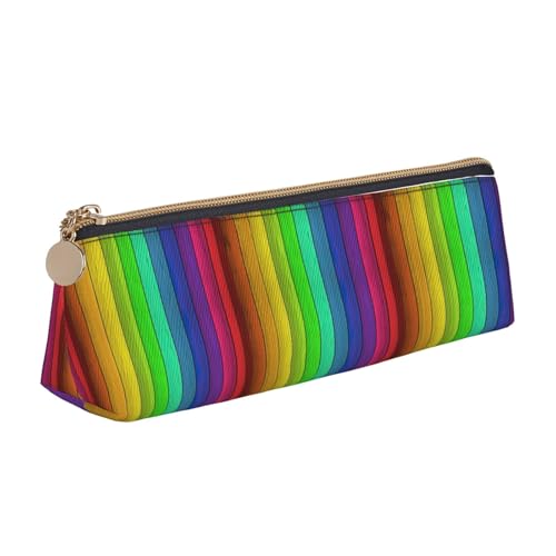 Farbige Holz-Dreieck-Ledertasche, multifunktionale Kosmetiktasche, tragbare Make-up- und Schreibwaren-Aufbewahrungstasche, Weiss/opulenter Garten, Einheitsgröße, Leichtgewichtig von BREAUX