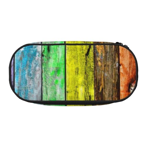 Federmäppchen aus 300D-Oxford-Stoff, mit Holztafeln, Doppelkopf-Reißverschluss, Kosmetik- und Organizer von BREAUX