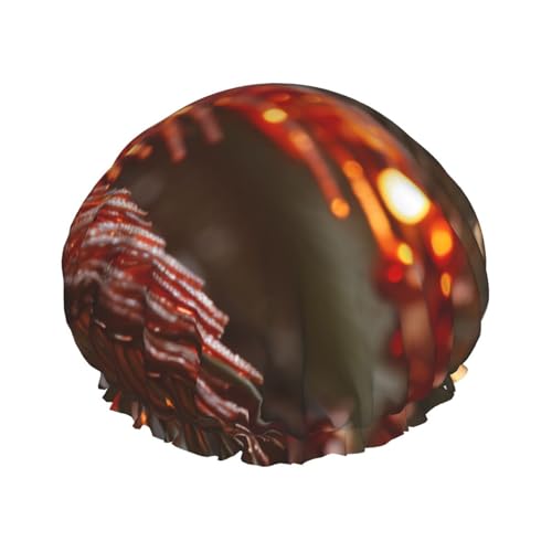 Frohe Weihnachten Palme Druck Damen Duschhaube Wiederverwendbare elastische Duschhaube Doppellagige Haarkappe Duschhaube von BREAUX