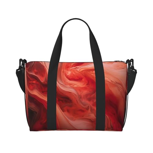 Handtasche mit abstraktem Marmordruck, für Reisen, Wochenende, Übernachtung, Sporttasche, Turnbeutel, Schwarz, Einheitsgröße, Schwarz , Einheitsgröße von BREAUX