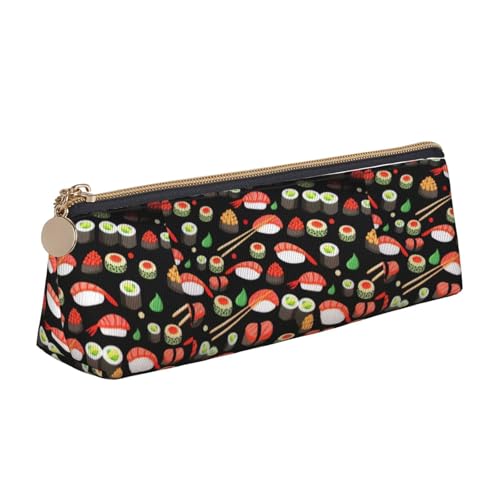 Japanische Sushi-Garnelen-Dreieck-Ledertasche, multifunktionale Kosmetiktasche, tragbare Make-up- und Schreibwaren-Aufbewahrungstasche, Weiss/opulenter Garten, Einheitsgröße, Leichtgewichtig von BREAUX