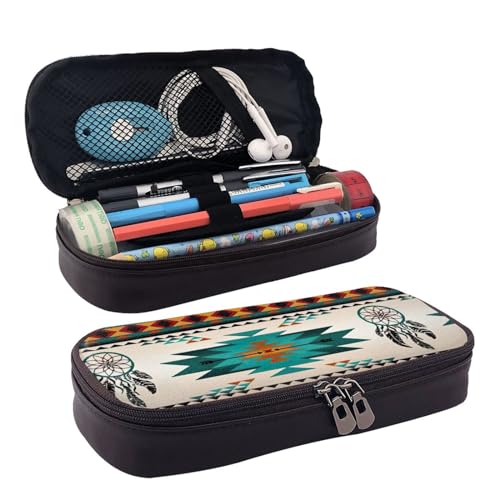 Kosmetiktasche mit Pferdestreifenmuster, Lederklappe, Kosmetiktasche, Aufbewahrungstasche mit Reißverschluss, Lederklappe, Schreibwaren-Tasche, Schwarz, Einheitsgröße, Schwarz , Einheitsgröße von BREAUX