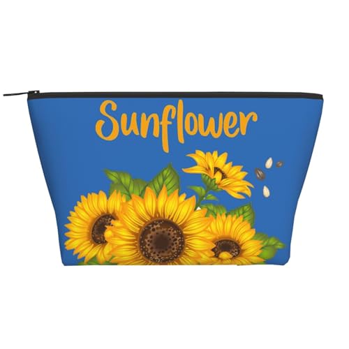 Kosmetiktasche mit Sonnenblumen-Aufdruck, Reißverschluss, Tages-Organizer, Reisetasche, Kosmetiktasche, 15 x 7 x 12 cm, Sonnenblume, Einheitsgröße, sonnenblume, Einheitsgröße von BREAUX
