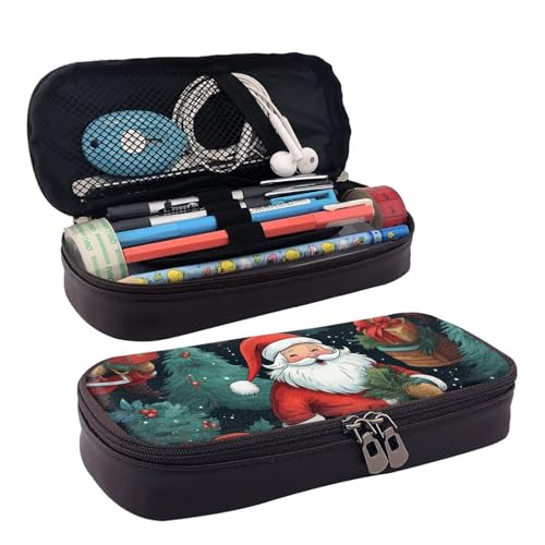 Kosmetiktasche mit niedlichem Weihnachtsmann-Aufdruck, Lederklappe, geräumige Münzbörse, Aufbewahrungstasche, Schwarz, Einheitsgröße Kosmetiktasche mit niedlichem Weihnachtsmann-Aufdruck, Lederklappe, geräumige Münzbörse, Aufbewahrungstasche, Schwarz, Einheitsgröße von BREAUX