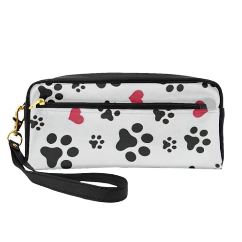 Love Cat Paw Heart Puppy Foot Print Leather Portable Cosmetic Storage Bag Travel Cosmetic Bag Daily Storage Bag For Men And Women, Love Cat Paw Heart Puppy Foot Print, One Size, Love Cat Paw Heart von BREAUX