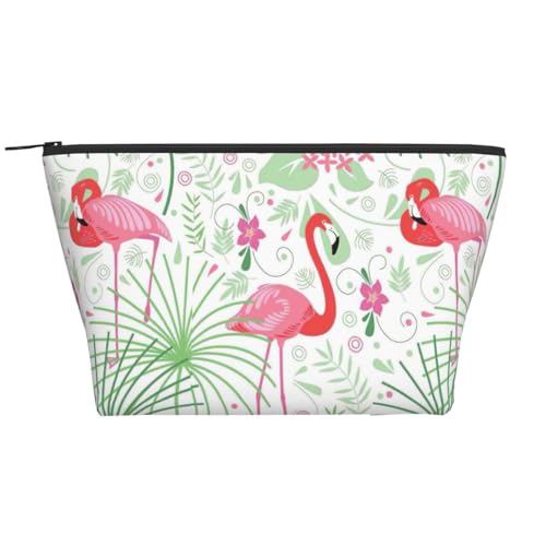 Make-up-Organizer-Tasche mit Blumenmuster und Flamingo-Botanik-Druck, Reißverschluss-Organizer-Tasche, Reise-Handtasche, modische Make-up-Tasche, Flamingo-Botanik, Einheitsgröße, Florale von BREAUX