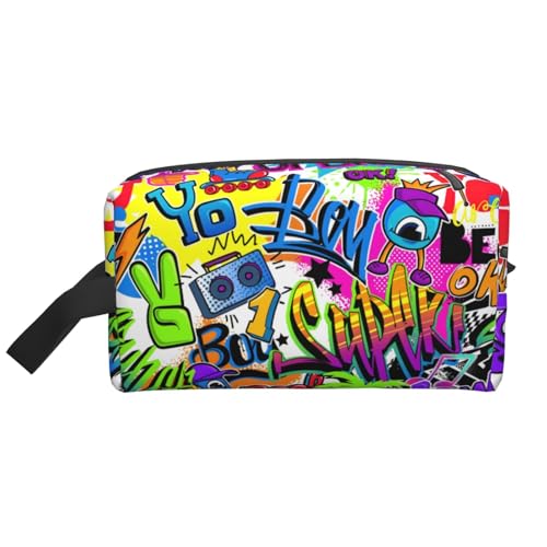 Modische Reise-Aufbewahrungstasche, tragbarer Kulturbeutel, großes Fassungsvermögen, Organizer mit buntem Muster von BREAUX