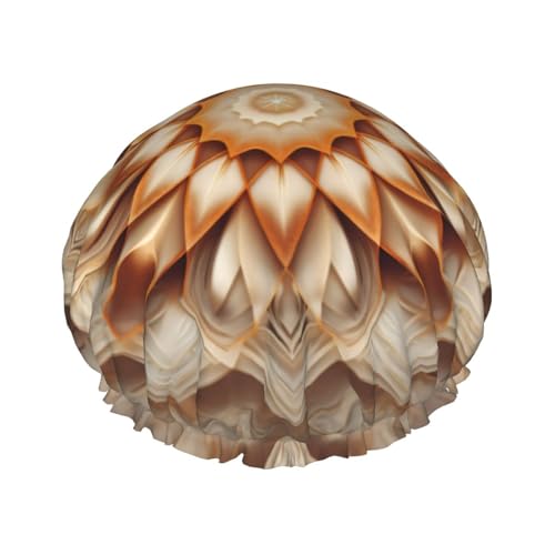 Rechteckiger Mandala-Druck, Damen-Duschhaube, wiederverwendbar, elastisch, doppellagig, Haarkappe, Duschhaube von BREAUX