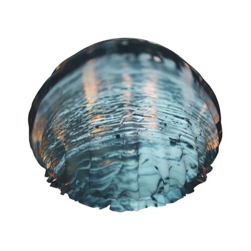 Sadness Stormy Day Regenschirme Druck Damen Duschhaube Wiederverwendbare elastische Duschhaube Doppellagige Haarkappe Duschhaube von BREAUX