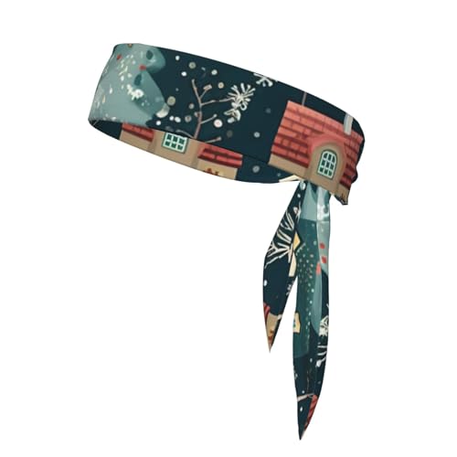 Warmes Weihnachtshaus-Print Neutral Stirnband Sportgürtel Die beste Passform für Sport, Fitness, Übung und Yoga von BREAUX