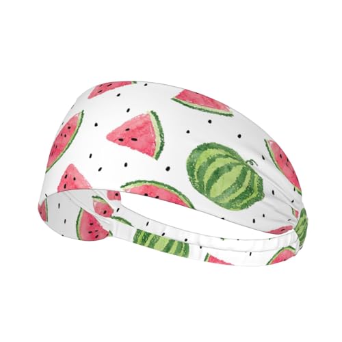 Wassermelone frisches Obst Druck gedruckt Haarband Sport Haarband dehnbar breit Haarband Unisex Casual Haarband von BREAUX
