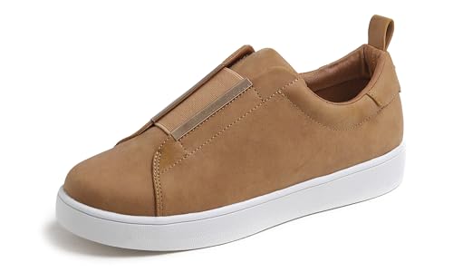 BREEZE NOUTHERLY Women's Featured PU Leather Lace-Up Sneaker,Damen Sneaker Atmungsaktiv Turnschuhe Leicht Laufschuhe Sportschuhe Freizeitschuhe Lässiges Cause Camle Veganes Leder Nubuck Schlichter 39 von BREEZE NOUTHERLY