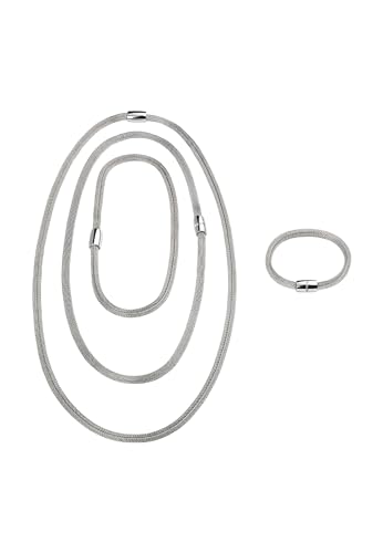 Breil - Soft Set XL, XL Halskette, Kette, Hals- und Armband Damen aus der Kollektion MAGNETICA SYSTEM TJ2840 - Kann umgewandelt und mit anderen Teilen der Kollektion kombiniert werden - Stahl Silber von Breil