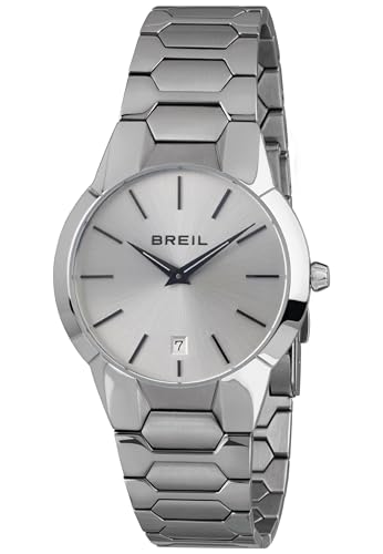 Breil - Herrenkollektion Armbanuhr New ONE TW1849 - wasserdichte Herrenuhr - Edelstahlarmbanduhr - TMI VK64 Uhrwerk - Weißes Zifferblatt mit Stahlarmband von Breil