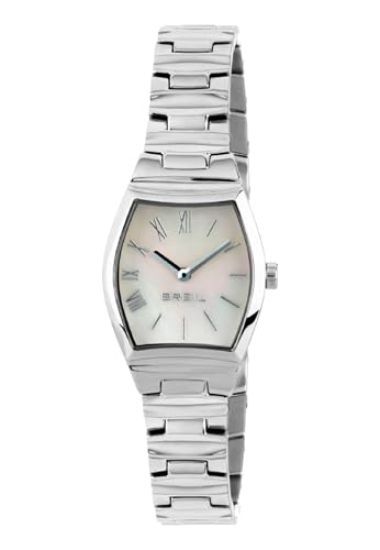 Breil Uhr Damen Barrel Ziffernblatt Perlmutt Weiss Bewegung NUR Zeit Quartz e Bracelet Stahl Silber TW1654 von Breil