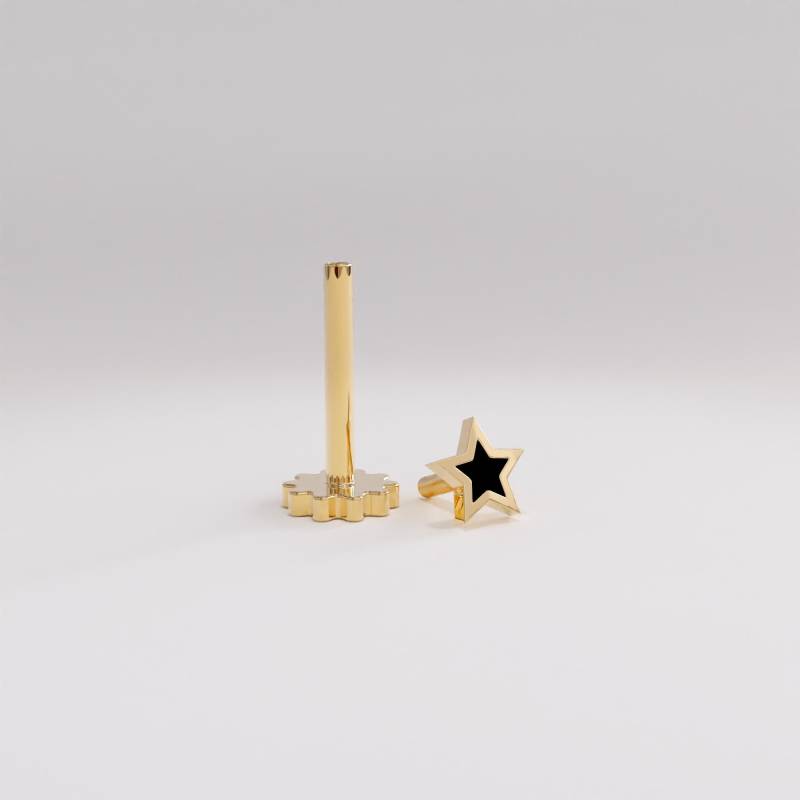 14K Gold Piercing Ohrringe Schwarz Stern Ohrstecker Für Frauen Minimalist Emaille Zierliche Kleine Helix Tragus von BRENNMORE