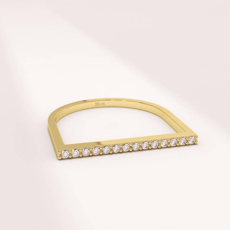 14K Solid Gold Flat Bar Ring Für Frauen Stacking Band Schmuck Geschenk Sie von BRENNMORE