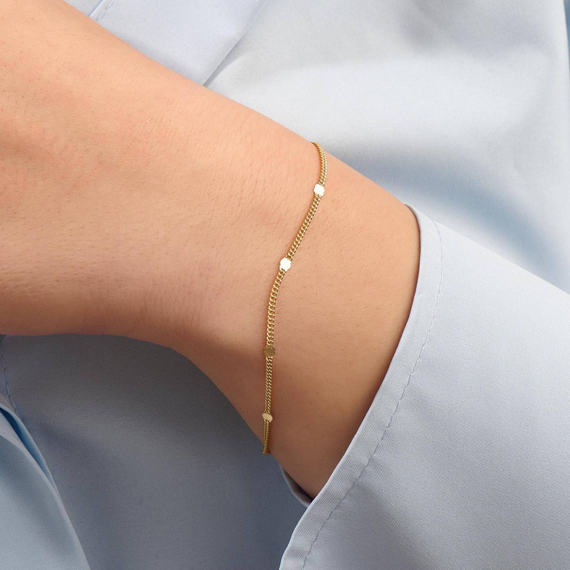 14K Solid Gold Kettenarmband, Zierliche Link Schmuck Für Schichtung Oder Fußkettchen Tragen von BRENNMORE