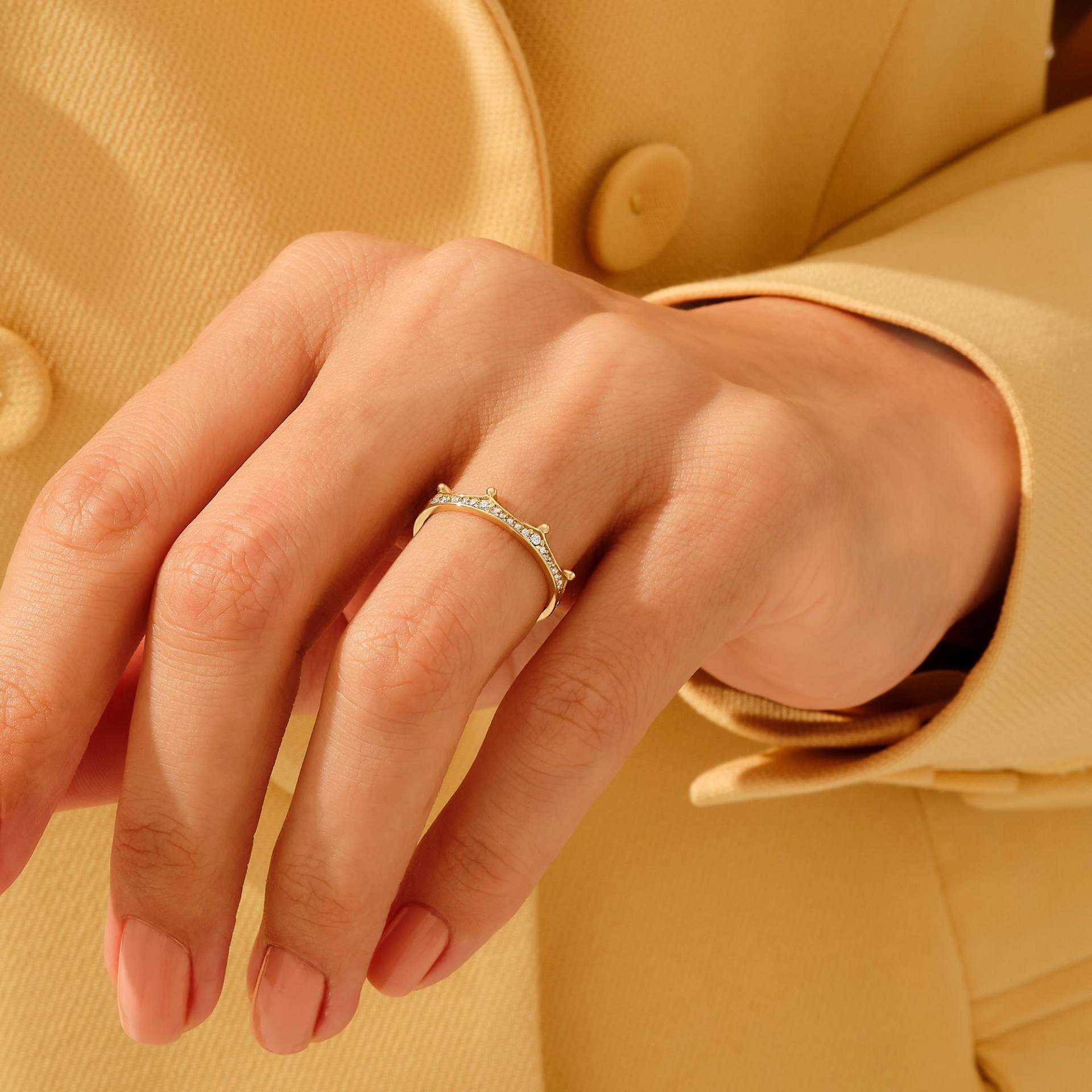 14K Solid Gold Krone Eternity Ring Pavé Diamant Stacking Band Damen Ehering Regal Schmuck Geschenk Für Ihren Brautstapel 14K Solid Gold Krone Eternity Ring Pavé Diamant Stacking Band Damen Ehering Regal Schmuck Geschenk Für Ihren Brautstapel von BRENNMORE