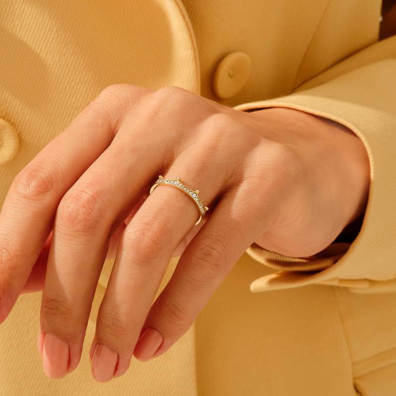 14K Solid Gold Krone Eternity Ring Pavé Diamant Stacking Band Damen Ehering Regal Schmuck Geschenk Für Ihren Brautstapel 14K Solid Gold Krone Eternity Ring Pavé Diamant Stacking Band Damen Ehering Regal Schmuck Geschenk Für Ihren Brautstapel von BRENNMORE