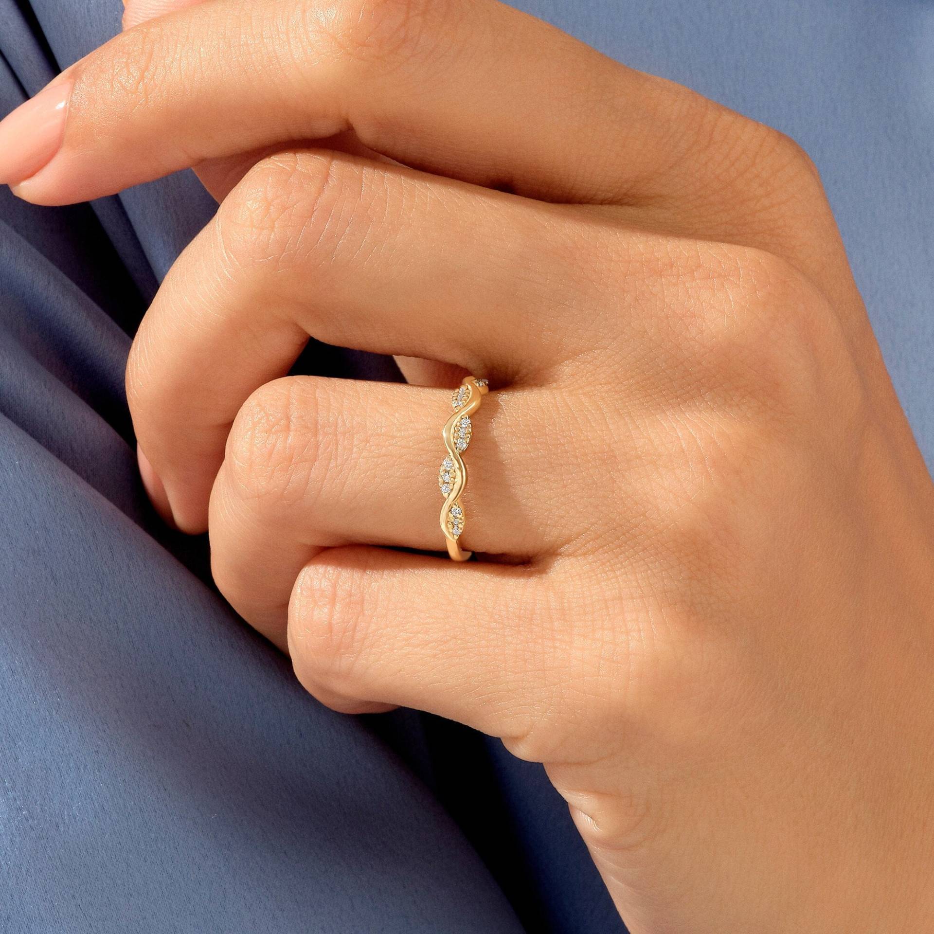 14K Solid Gold Leaf Ring, Hochzeit Band, Halbe Ewigkeit Rebe Natur Inspiriert Gewellte Ringe Für Frauen, Einzigartige Spirale Ehering, Brautring von BRENNMORE