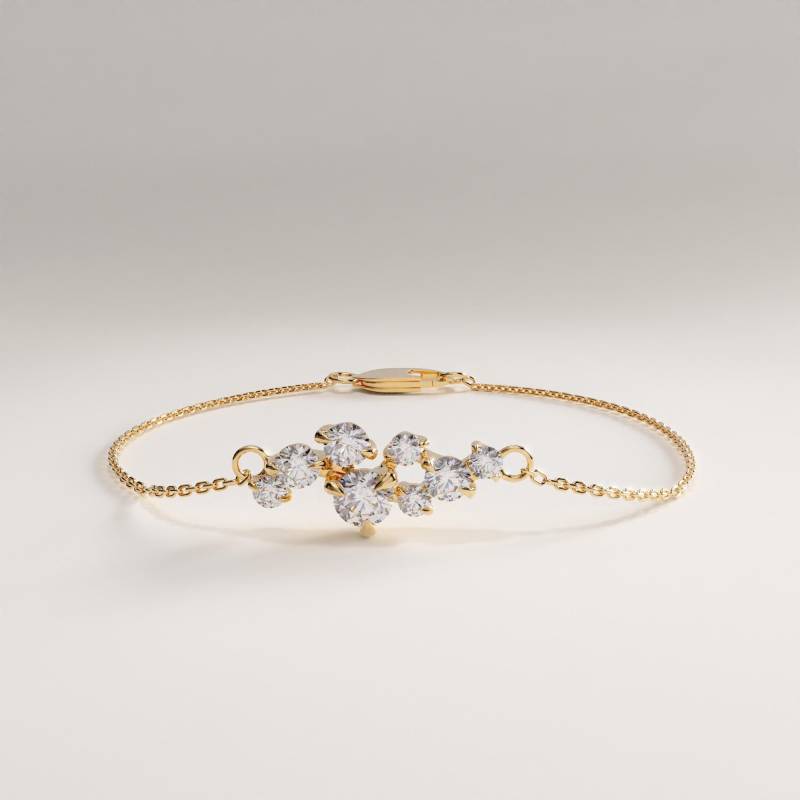 Cluster-Armband Für Frauen, Solides Gold Kettenarmband, Zierliches Armband, Minimalist Stapeln Armband Sie, Geschenk Frau von BRENNMORE