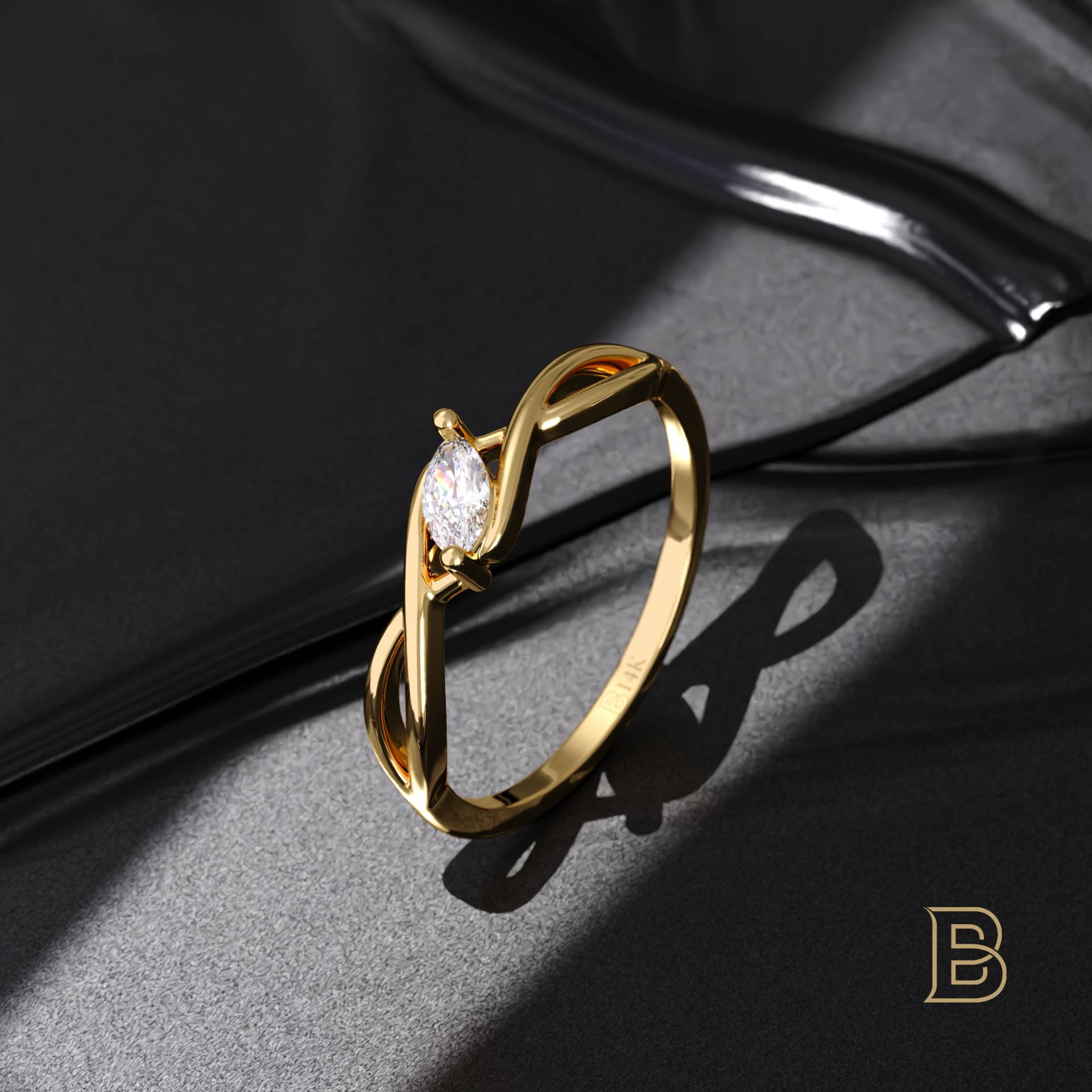 Lab Diamant Marquise Verlobungsring 14K Solid Gold Kleine Solitär Ringe Für Frauen Geflochtener Ehering, Minimalist Gelb Rose Weiß Lab Diamant Marquise Verlobungsring 14K Solid Gold Kleine Solitär Ringe Für Frauen Geflochtener Ehering, Minimalist Gelb Rose Weiß von BRENNMORE
