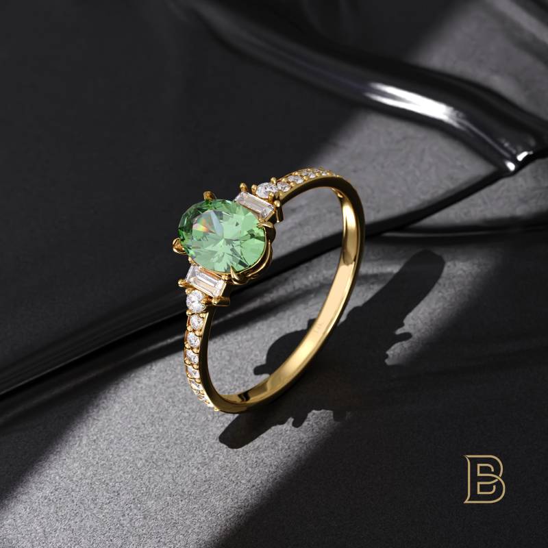 Solid Gold Paraiba Turmalin Ring 14K Verlobungsring Frauen Oval Solitär Grüner Edelstein Handgemachter Statement Für Sie Solid Gold Paraiba Turmalin Ring 14K Verlobungsring Frauen Oval Solitär Grüner Edelstein Handgemachter Statement Für Sie von BRENNMORE