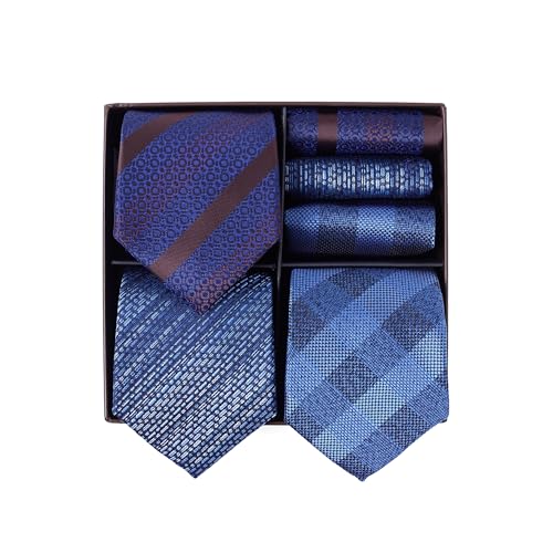 BRERA 67 Set 3 Krawatten für Herren und 3 Taschentücher | Geschenk Box für Männer mit Krawatte und Stofftaschentücher | Geschenkbox Hochzeit | Classische Krawatte und Einstecktuch BRERA 67 Set 3 Krawatten für Herren und 3 Taschentücher | Geschenk Box für Männer mit Krawatte und Stofftaschentücher | Geschenkbox Hochzeit | Classische Krawatte und Einstecktuch von BRERA 67