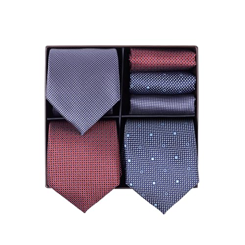 BRERA 67 Set 3 Krawatten für Herren und 3 Taschentücher | Geschenk Box für Männer mit Krawatte und Stofftaschentücher | Geschenkbox Hochzeit | Classische Krawatte und Einstecktuch BRERA 67 Set 3 Krawatten für Herren und 3 Taschentücher | Geschenk Box für Männer mit Krawatte und Stofftaschentücher | Geschenkbox Hochzeit | Classische Krawatte und Einstecktuch von BRERA 67