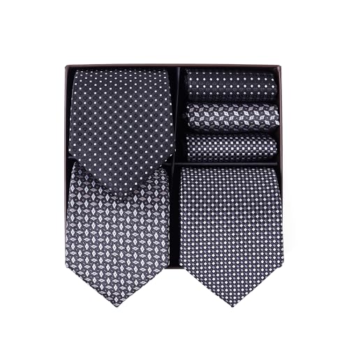 BRERA 67 Set 3 Krawatten für Herren und 3 Taschentücher | Geschenk Box für Männer mit Krawatte und Stofftaschentücher | Geschenkbox Hochzeit | Classische Krawatte und Einstecktuch BRERA 67 Set 3 Krawatten für Herren und 3 Taschentücher | Geschenk Box für Männer mit Krawatte und Stofftaschentücher | Geschenkbox Hochzeit | Classische Krawatte und Einstecktuch von BRERA 67
