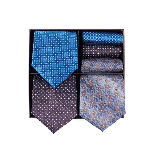 BRERA 67 Set 3 Krawatten für Herren und 3 Taschentücher | Geschenk Box für Männer mit Krawatte und Stofftaschentücher | Geschenkbox Hochzeit | Classische Krawatte und Einstecktuch BRERA 67 Set 3 Krawatten für Herren und 3 Taschentücher | Geschenk Box für Männer mit Krawatte und Stofftaschentücher | Geschenkbox Hochzeit | Classische Krawatte und Einstecktuch von BRERA 67