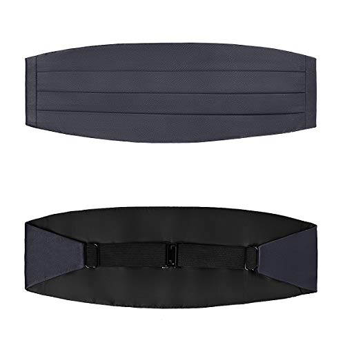 BRERA 67 verstellbare Kummerbund Smoking Herren aus Seidensatin mäusegrau, Kummerbund Anzug, Accessoires Herren in Italien hergestellt von BRERA 67