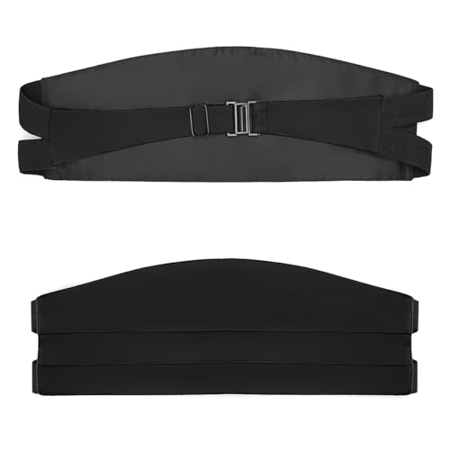 BRERA 67 verstellbare Kummerbund Smoking Herren aus Seidensatin schwarz, Kummerbund Anzug, Accessoires Herren in Italien hergestellt von BRERA 67