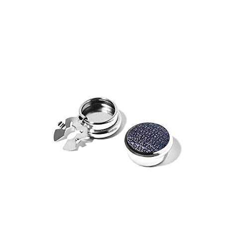 BRERA67 Knopfclips Herren für Hemd, Manschettenknöpfe Herren Made in Italy, Cufflinks for Men Hochzeit blau grau - silber von BRERA 67