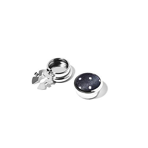 BRERA67 Knopfclips Herren für Hemd, Manschettenknöpfe Herren Made in Italy, Cufflinks for Men Hochzeit blau und weiß getupft - silber von BRERA 67