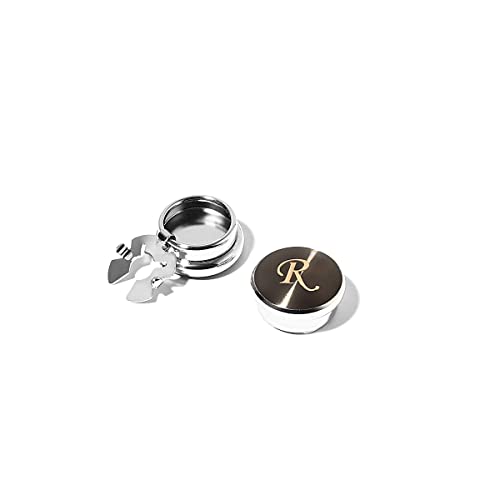 BRERA67 Knopfclips Herren für Hemd, personalisierte Manschettenknöpfe Herren Made in Italy mit Initialen R, Cufflinks for Men Hochzeit von BRERA 67