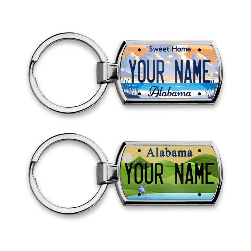 Personalisierte Schlüsselanhänger Custom Alabama Nummernschild Metall von BRGiftShop