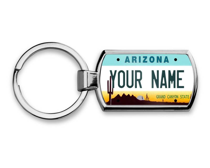 Personalisierte Schlüsselanhänger Custom Arizona Nummernschild Metall von BRGiftShop