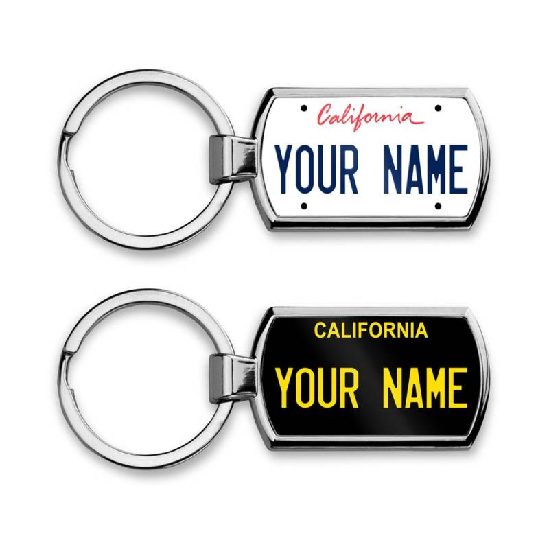 Personalisierte Schlüsselanhänger Custom California Nummernschild Metall von BRGiftShop