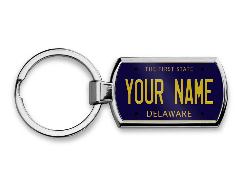 Personalisierte Schlüsselanhänger Custom Delaware Nummernschild Metall von BRGiftShop