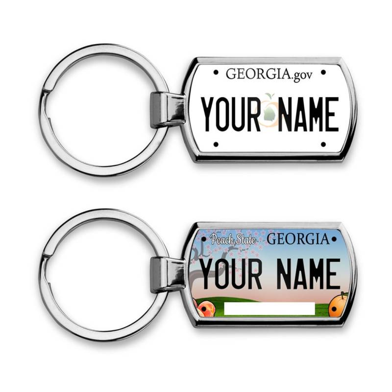 Personalisierte Schlüsselanhänger Custom Georgia Nummernschild Metall von BRGiftShop