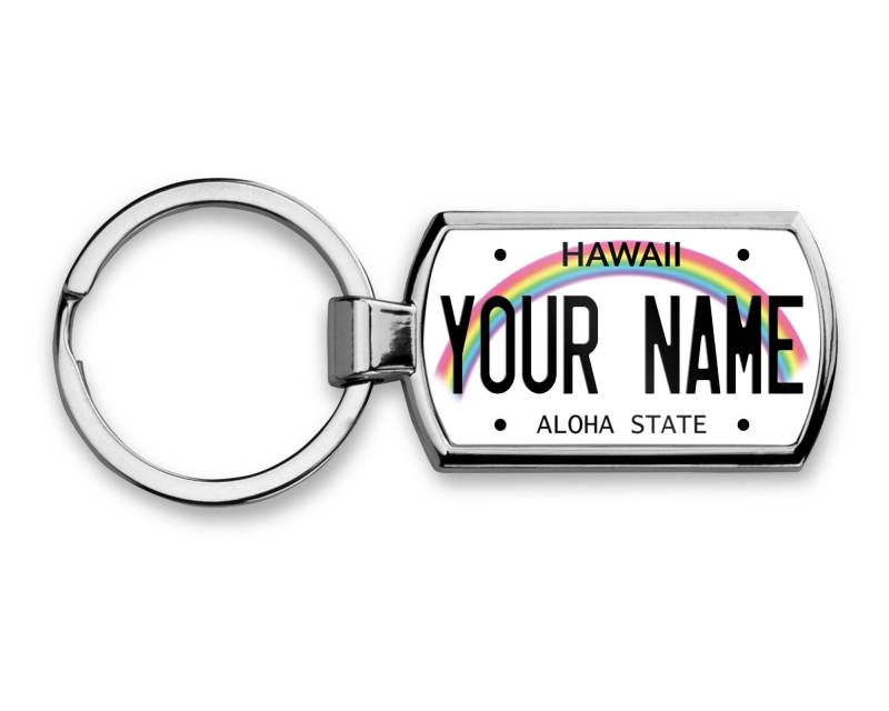 Personalisierte Schlüsselanhänger Custom Hawaii Nummernschild Metall von BRGiftShop