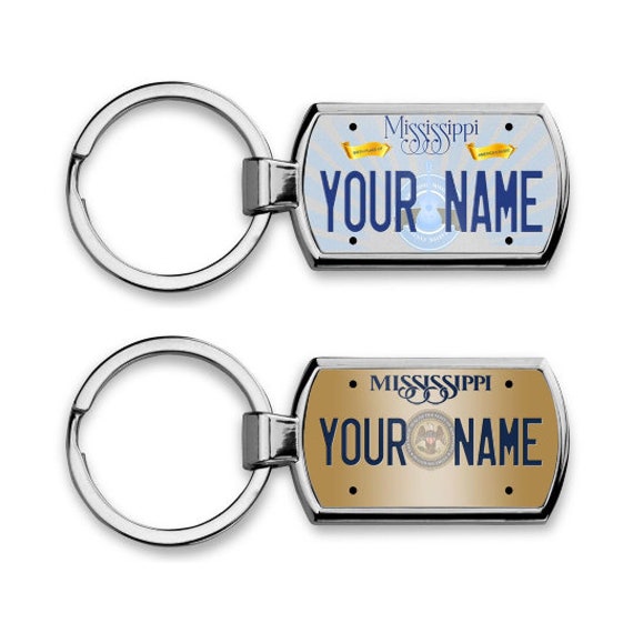 Personalisierte Schlüsselanhänger Custom Mississippi Nummernschild Metall von BRGiftShop
