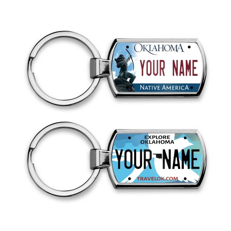 Personalisierte Schlüsselanhänger Custom Oklahoma Nummernschild Metall von BRGiftShop