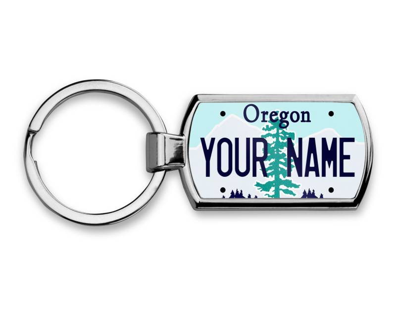 Personalisierte Schlüsselanhänger Custom Oregon Nummernschild Metall von BRGiftShop