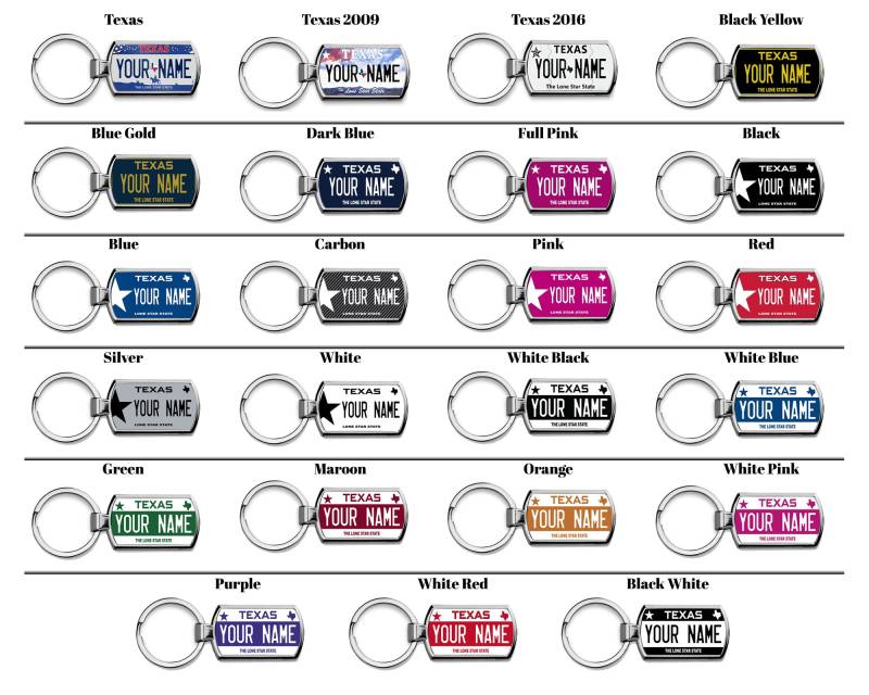 Personalisierte Schlüsselanhänger Custom Texas Nummernschild Metall von BRGiftShop